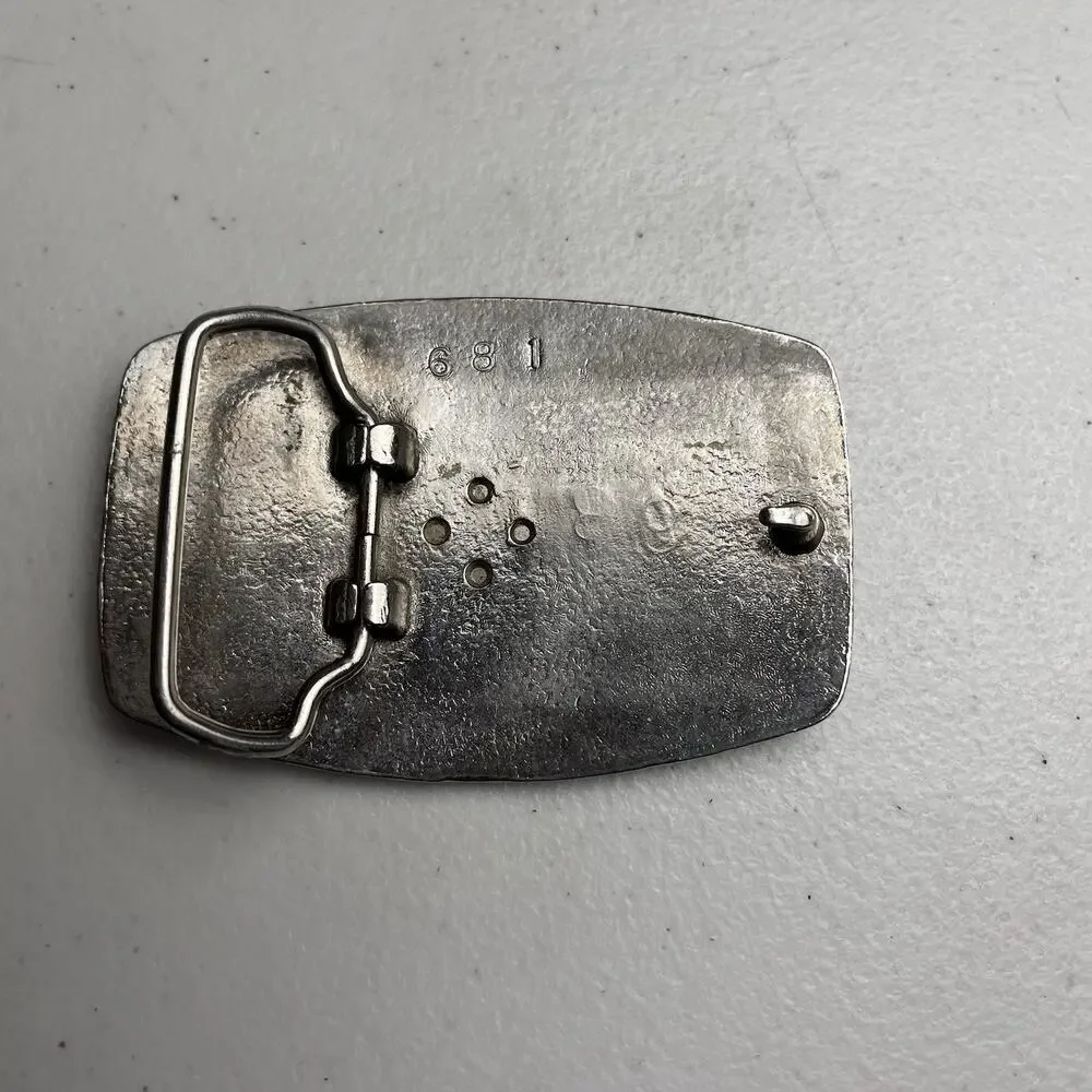 Kiss Vintage Belt Buckle Silver Prism Stars Planets Saturn Rock Collectible